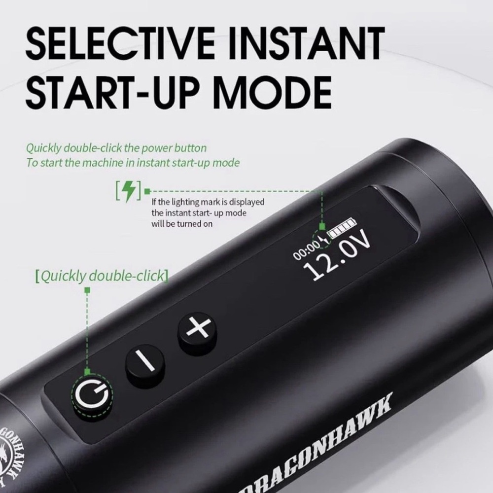 Pro Wireless Tattoo Gun Kit L2 Tattoo Machine Pen 5000mAh Battery Power Suppl... - Picture 6 of 10